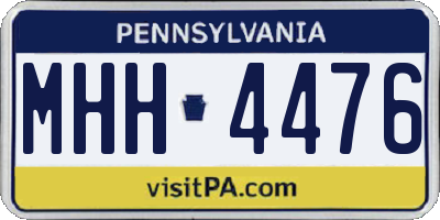 PA license plate MHH4476