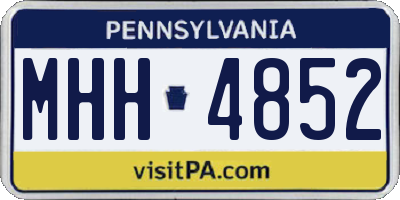 PA license plate MHH4852