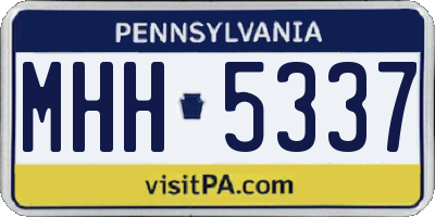PA license plate MHH5337