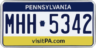 PA license plate MHH5342