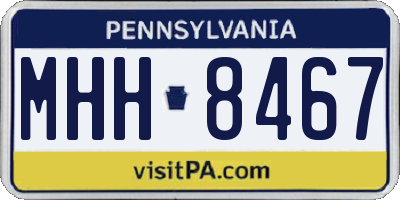 PA license plate MHH8467
