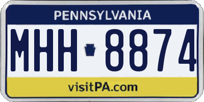 PA license plate MHH8874