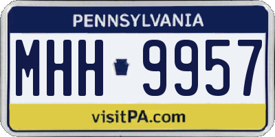 PA license plate MHH9957