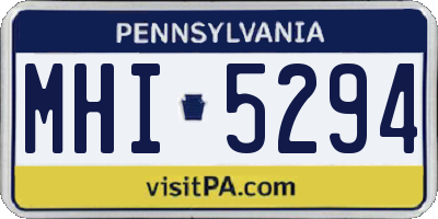 PA license plate MHI5294