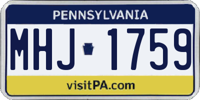 PA license plate MHJ1759