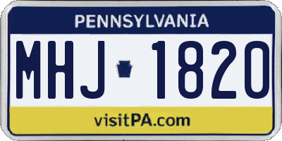 PA license plate MHJ1820