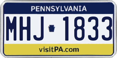 PA license plate MHJ1833