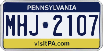 PA license plate MHJ2107