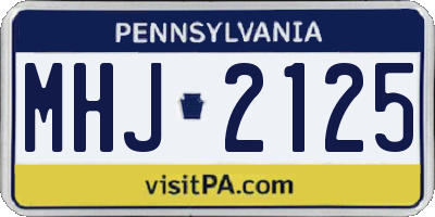 PA license plate MHJ2125