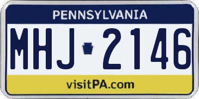 PA license plate MHJ2146