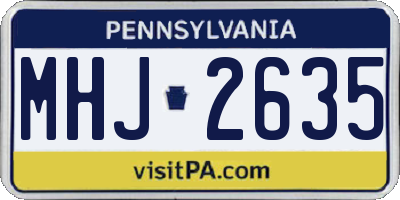 PA license plate MHJ2635