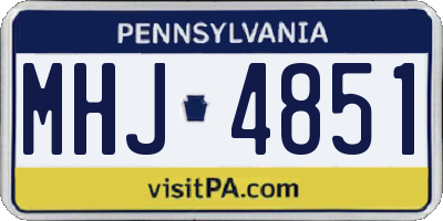 PA license plate MHJ4851
