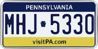 PA license plate MHJ5330