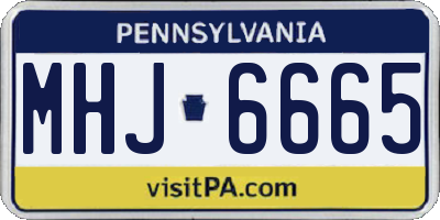 PA license plate MHJ6665