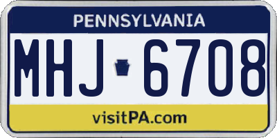 PA license plate MHJ6708