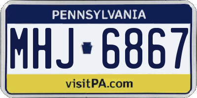 PA license plate MHJ6867