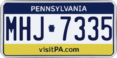 PA license plate MHJ7335