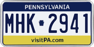 PA license plate MHK2941