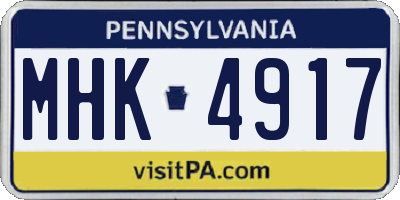 PA license plate MHK4917