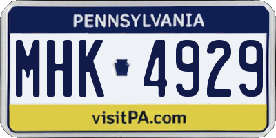 PA license plate MHK4929