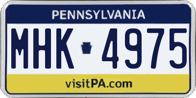 PA license plate MHK4975