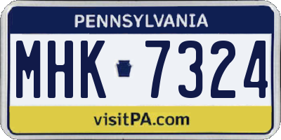 PA license plate MHK7324