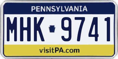 PA license plate MHK9741