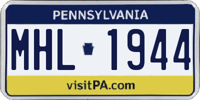 PA license plate MHL1944