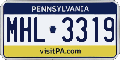 PA license plate MHL3319