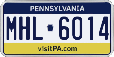 PA license plate MHL6014