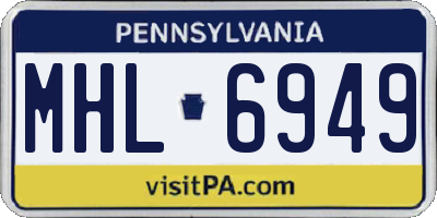 PA license plate MHL6949