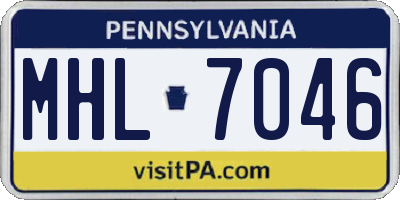 PA license plate MHL7046