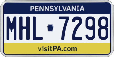 PA license plate MHL7298