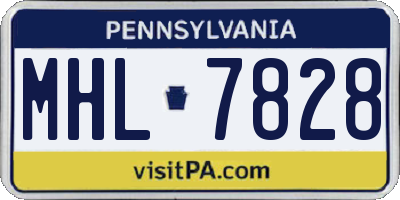 PA license plate MHL7828