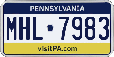 PA license plate MHL7983