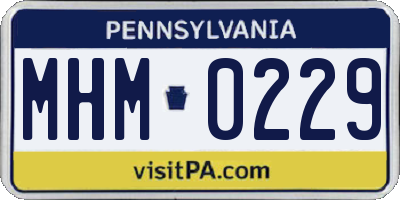 PA license plate MHM0229
