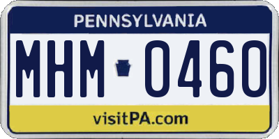 PA license plate MHM0460