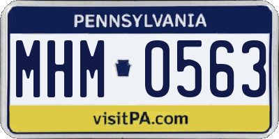 PA license plate MHM0563
