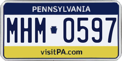 PA license plate MHM0597