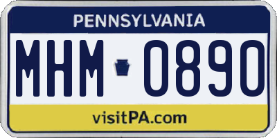 PA license plate MHM0890