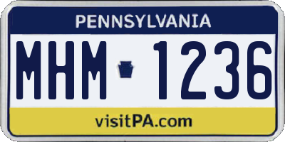 PA license plate MHM1236