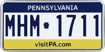 PA license plate MHM1711