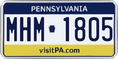 PA license plate MHM1805