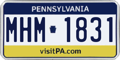 PA license plate MHM1831