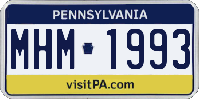 PA license plate MHM1993