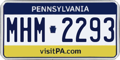 PA license plate MHM2293