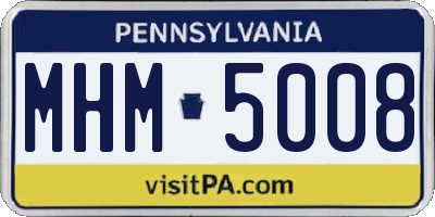 PA license plate MHM5008