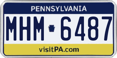 PA license plate MHM6487
