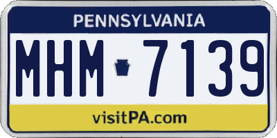 PA license plate MHM7139