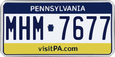 PA license plate MHM7677